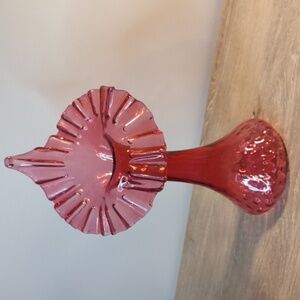 Fenton Cranberry Jack In The Pulpit Vintage Vase